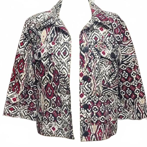 Ruby Rd. Cotton Button Down Boxy Jacket Size 14 - Picture 1 of 4